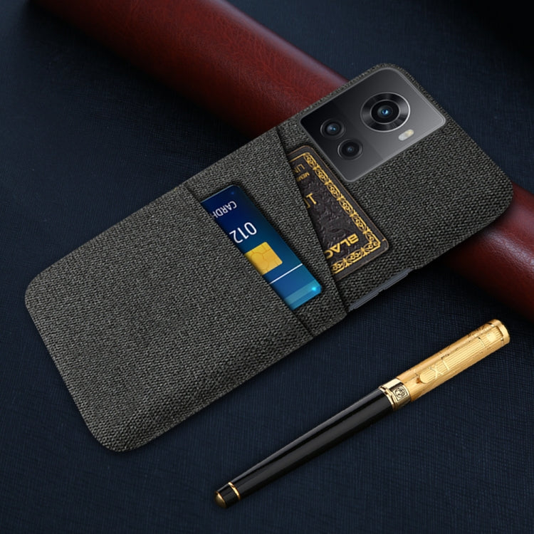 For OnePlus Ace Cloth Texture Card Slot PC+Nylon Phone Case
