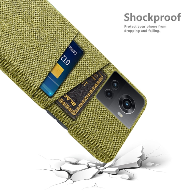 For OnePlus Ace Cloth Texture Card Slot PC+Nylon Phone Case