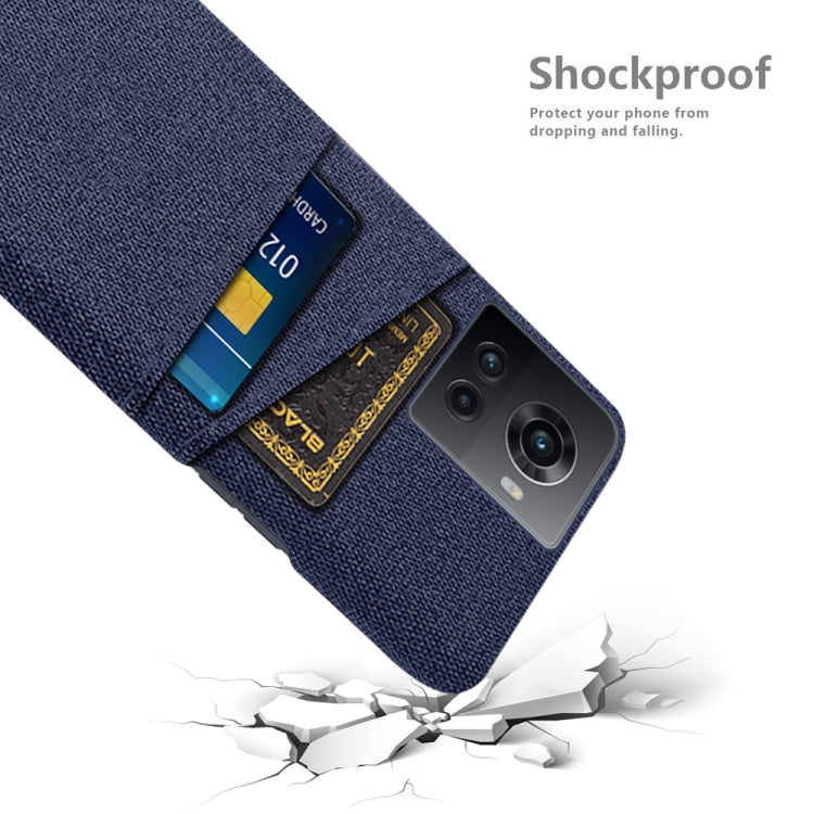 For OnePlus Ace Cloth Texture Card Slot PC+Nylon Phone Case
