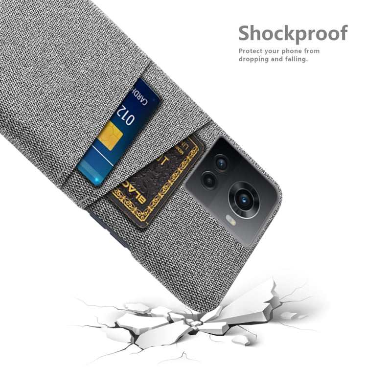 For OnePlus Ace Cloth Texture Card Slot PC+Nylon Phone Case