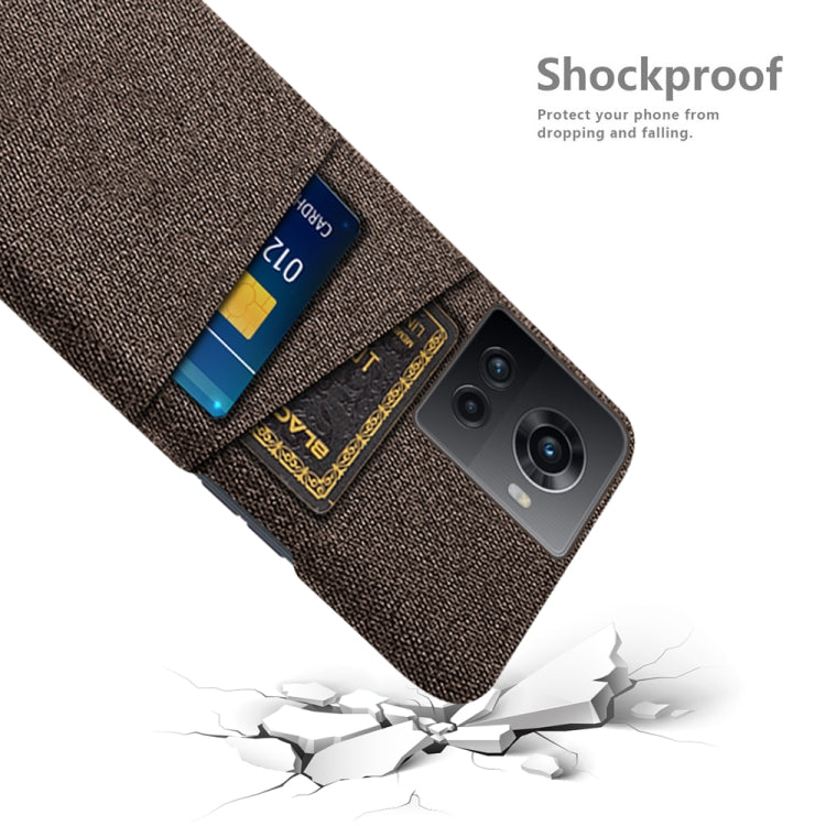 For OnePlus Ace Cloth Texture Card Slot PC+Nylon Phone Case