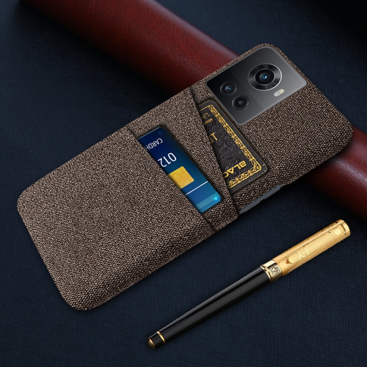 For OnePlus Ace Cloth Texture Card Slot PC+Nylon Phone Case