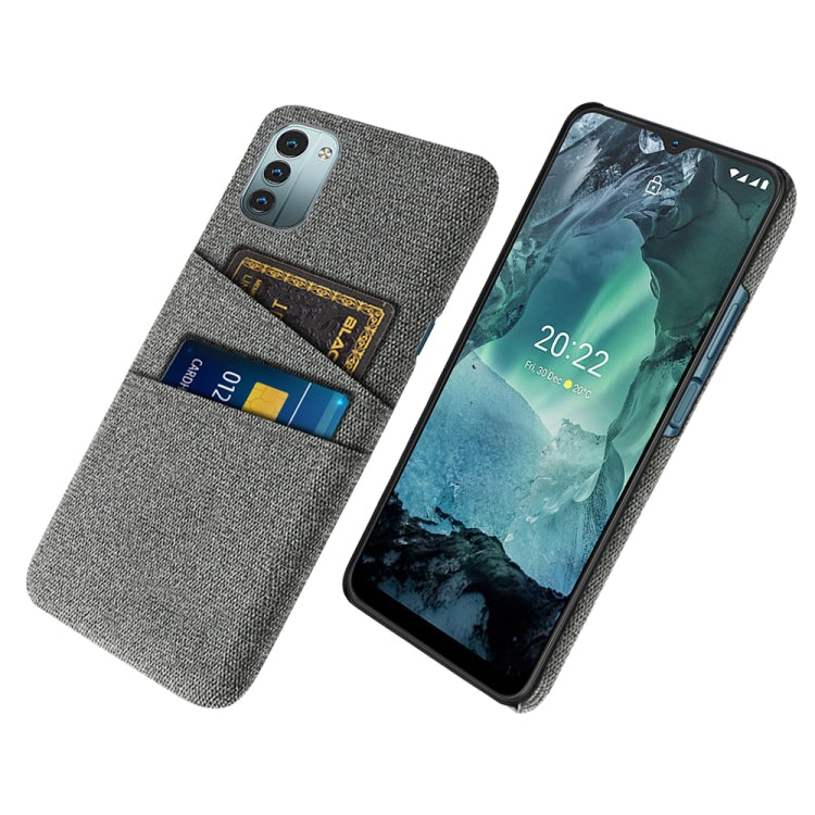 For Nokia G21 Cloth Texture Card Slot PC+Nylon Phone Case