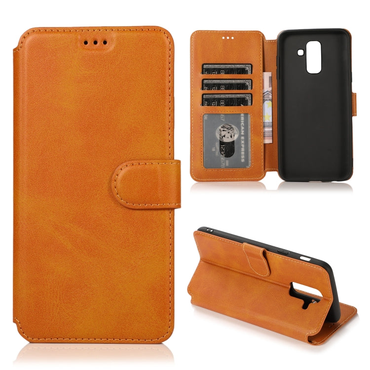 For Samsung Galaxy A6+ Shockproof PU + TPU Leather Phone Case