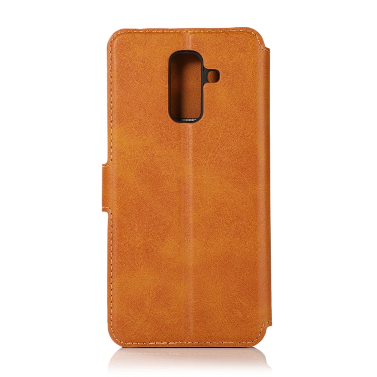 For Samsung Galaxy A6+ Shockproof PU + TPU Leather Phone Case