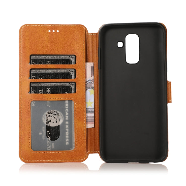 For Samsung Galaxy A6+ Shockproof PU + TPU Leather Phone Case