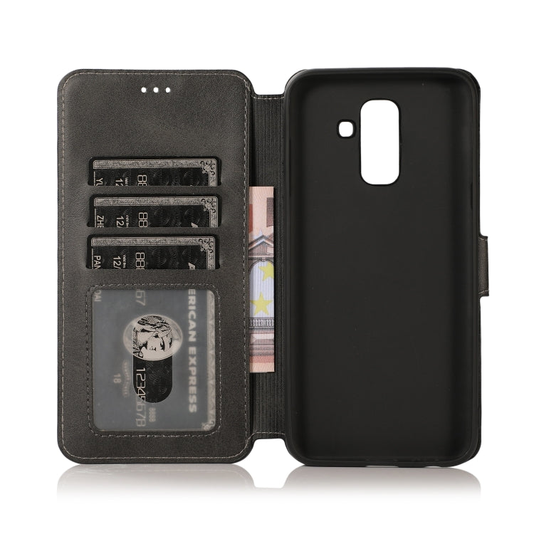 For Samsung Galaxy A6+ Shockproof PU + TPU Leather Phone Case