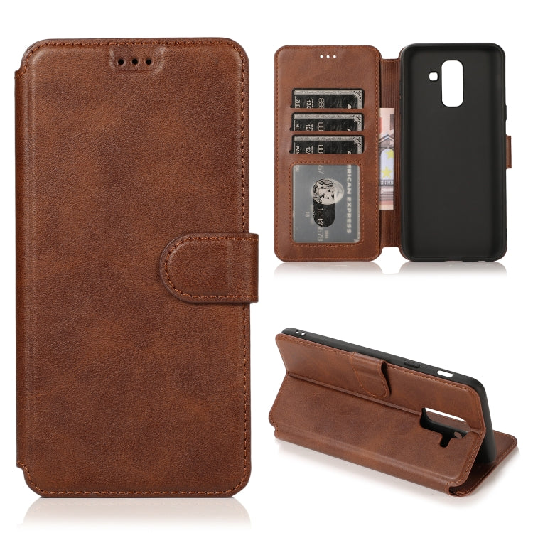 For Samsung Galaxy A6+ Shockproof PU + TPU Leather Phone Case