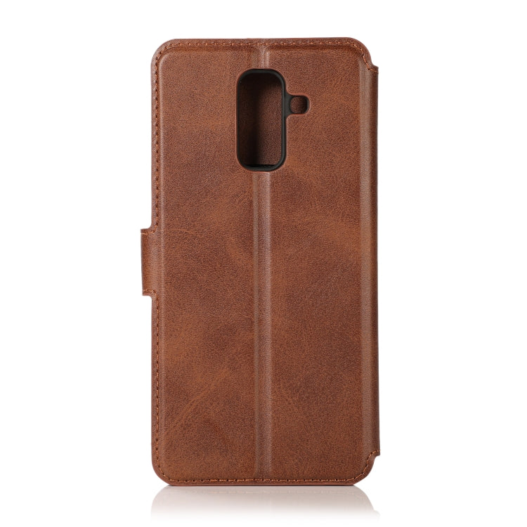 For Samsung Galaxy A6+ Shockproof PU + TPU Leather Phone Case