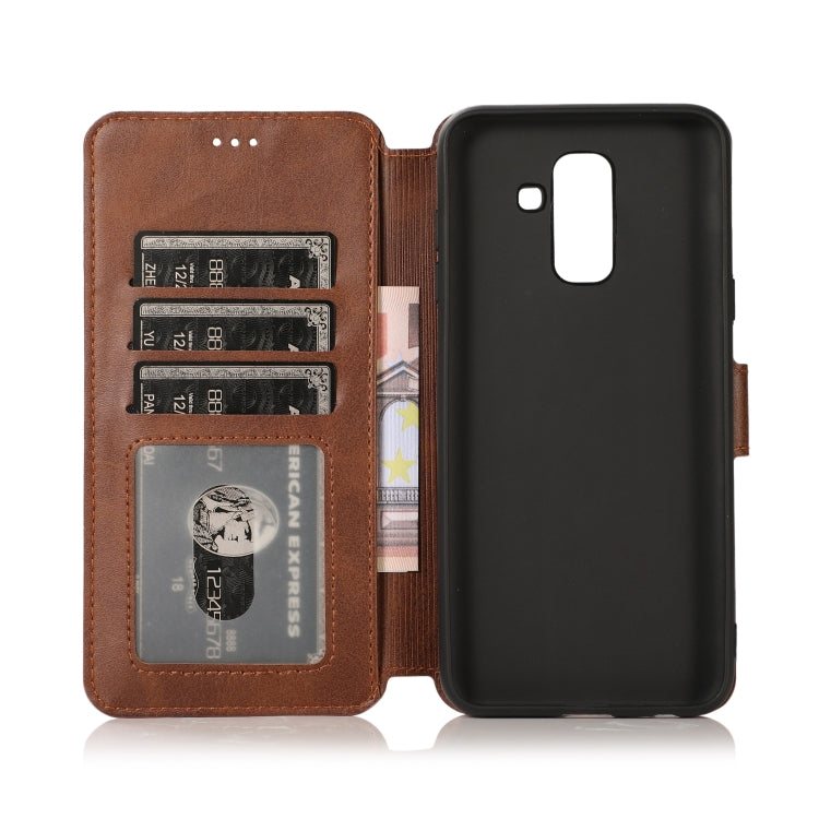 For Samsung Galaxy A6+ Shockproof PU + TPU Leather Phone Case