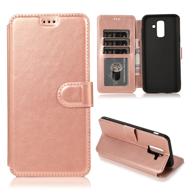 For Samsung Galaxy A6+ Shockproof PU + TPU Leather Phone Case