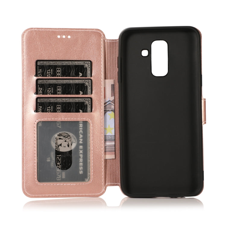 For Samsung Galaxy A6+ Shockproof PU + TPU Leather Phone Case