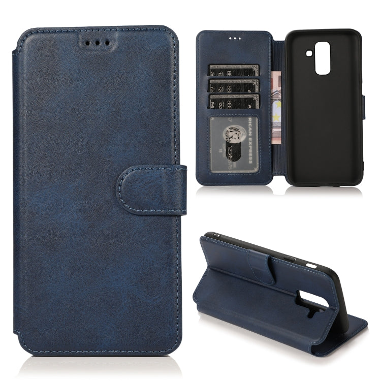 For Samsung Galaxy A6+ Shockproof PU + TPU Leather Phone Case