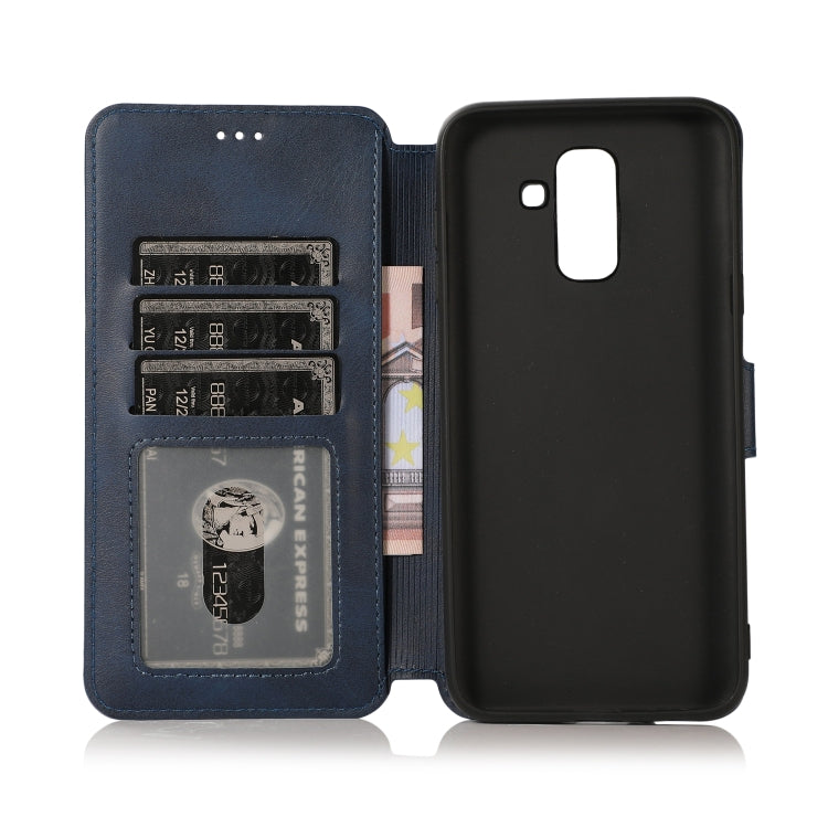 For Samsung Galaxy A6+ Shockproof PU + TPU Leather Phone Case