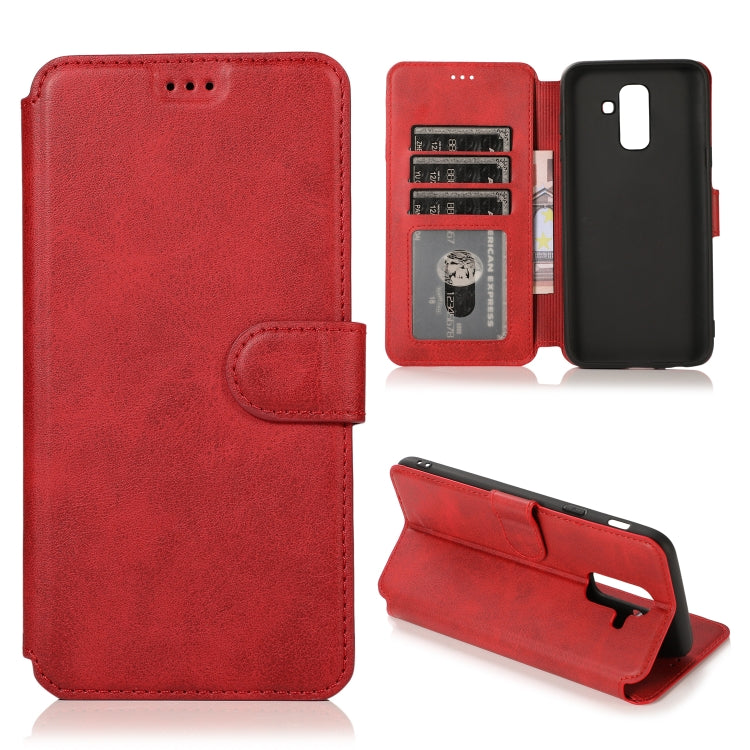 For Samsung Galaxy A6+ Shockproof PU + TPU Leather Phone Case