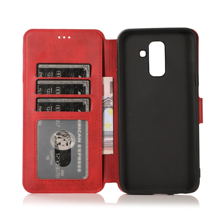 For Samsung Galaxy A6+ Shockproof PU + TPU Leather Phone Case