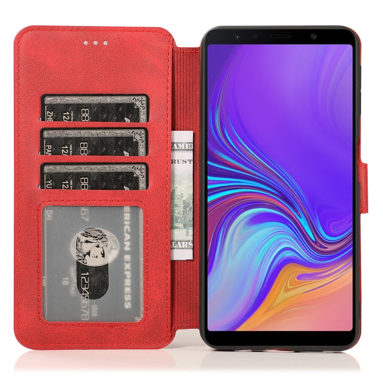 For Samsung Galaxy A7 2018 Shockproof PU + TPU Leather Phone Case