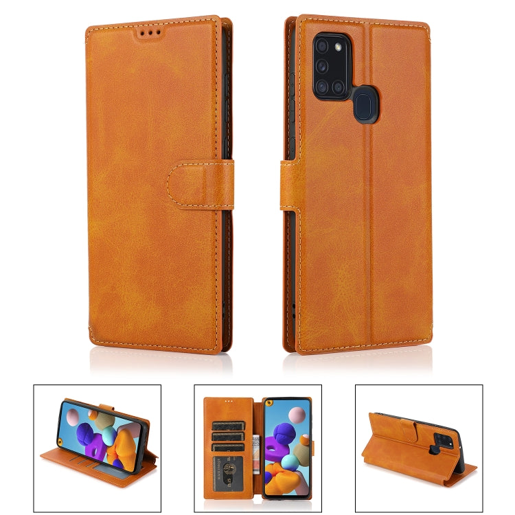 For Samsung Galaxy A21s Shockproof PU + TPU Leather Phone Case