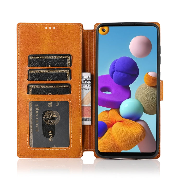 For Samsung Galaxy A21s Shockproof PU + TPU Leather Phone Case