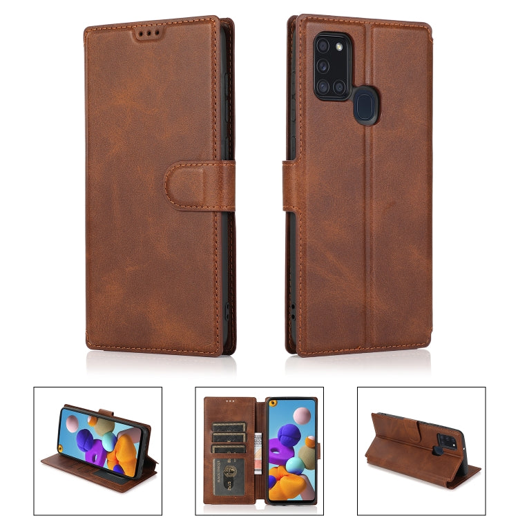For Samsung Galaxy A21s Shockproof PU + TPU Leather Phone Case