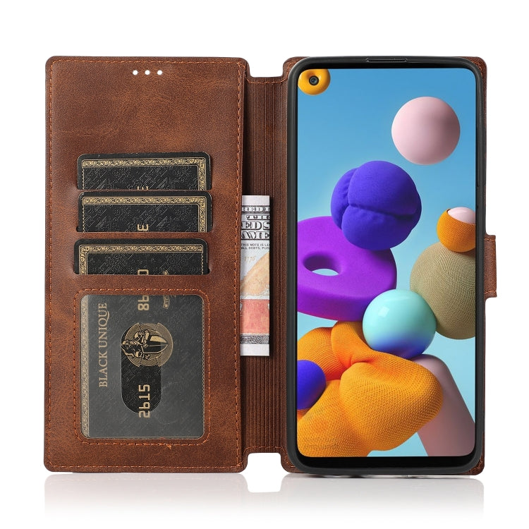 For Samsung Galaxy A21s Shockproof PU + TPU Leather Phone Case