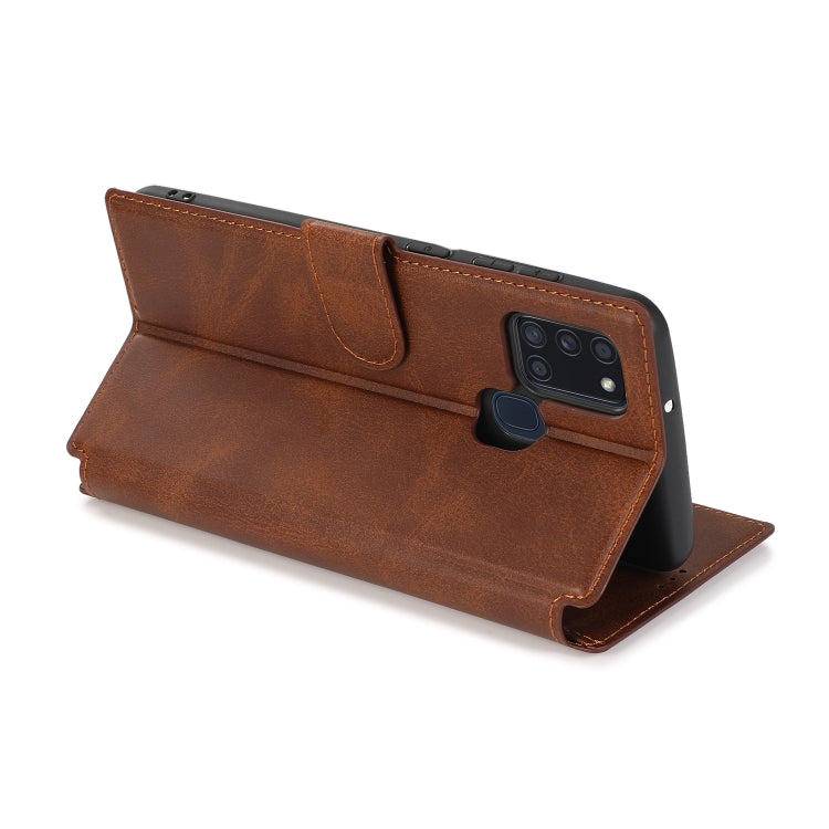 For Samsung Galaxy A21s Shockproof PU + TPU Leather Phone Case