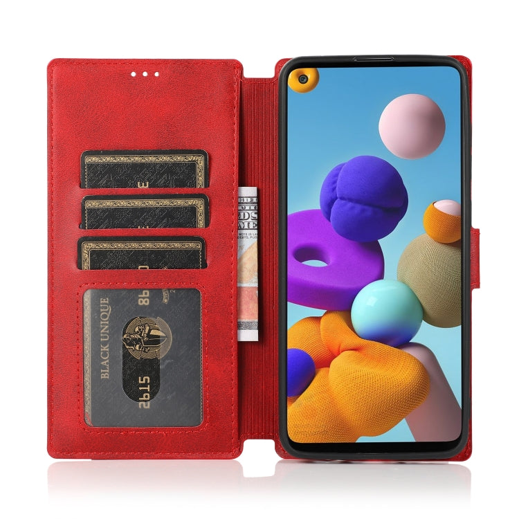 For Samsung Galaxy A21s Shockproof PU + TPU Leather Phone Case