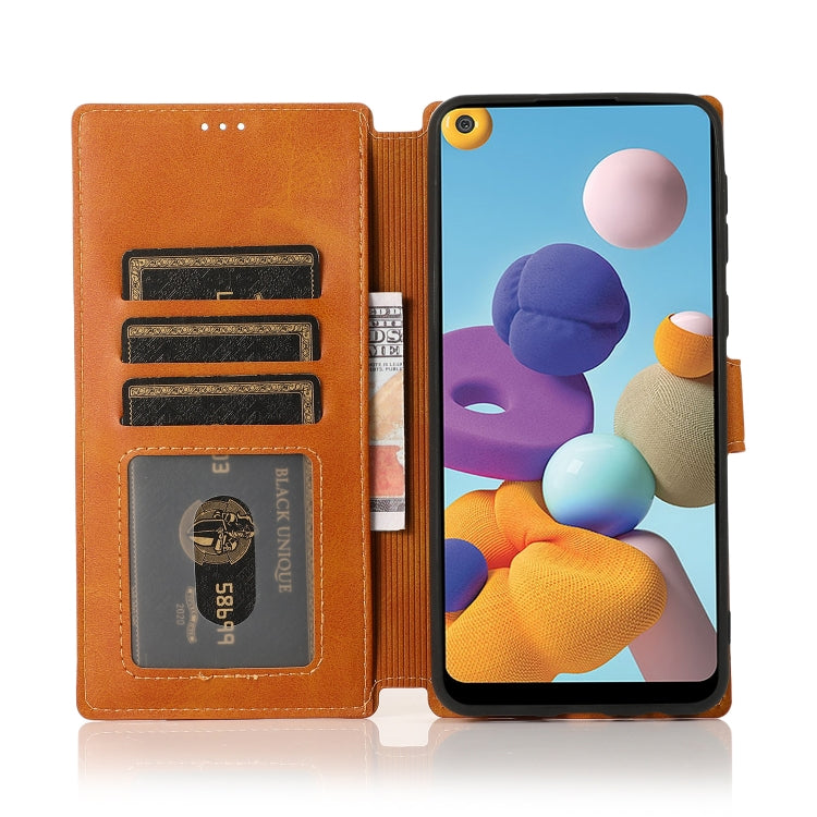 For Samsung Galaxy A21 EU Version Shockproof PU + TPU Leather Phone Case