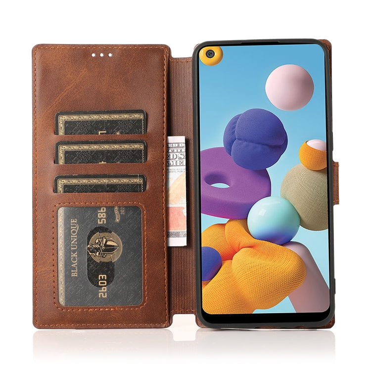 For Samsung Galaxy A21 EU Version Shockproof PU + TPU Leather Phone Case