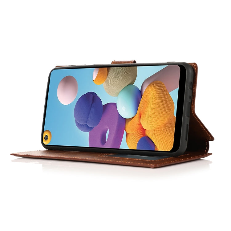 For Samsung Galaxy A21 EU Version Shockproof PU + TPU Leather Phone Case