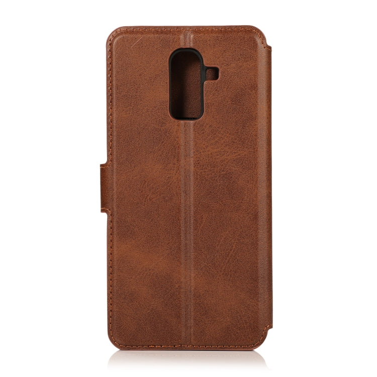 For Samsung Galaxy J8 2018 Shockproof PU + TPU Leather Phone Case