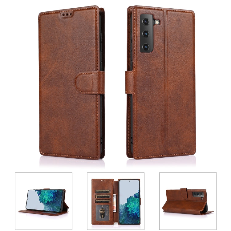 For Samsung Galaxy S21+ 5G Shockproof PU + TPU Leather Phone Case