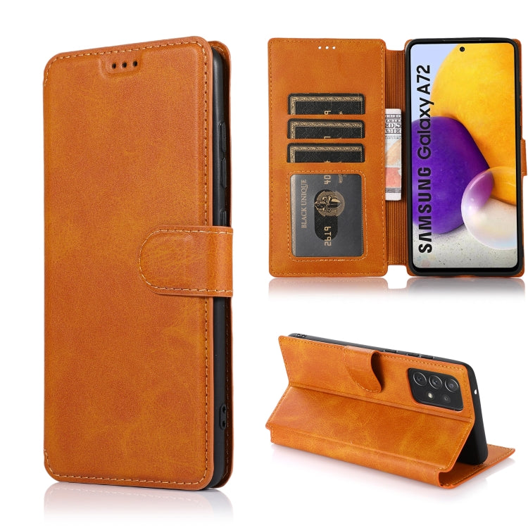 For Samsung Galaxy A72 5G / 4G Shockproof PU + TPU Leather Phone Case
