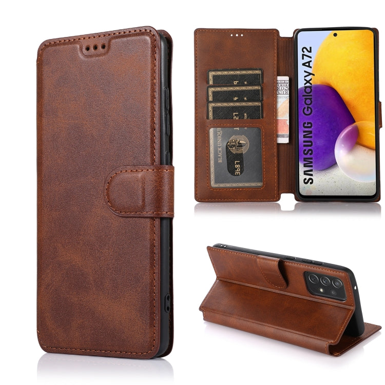 For Samsung Galaxy A72 5G / 4G Shockproof PU + TPU Leather Phone Case