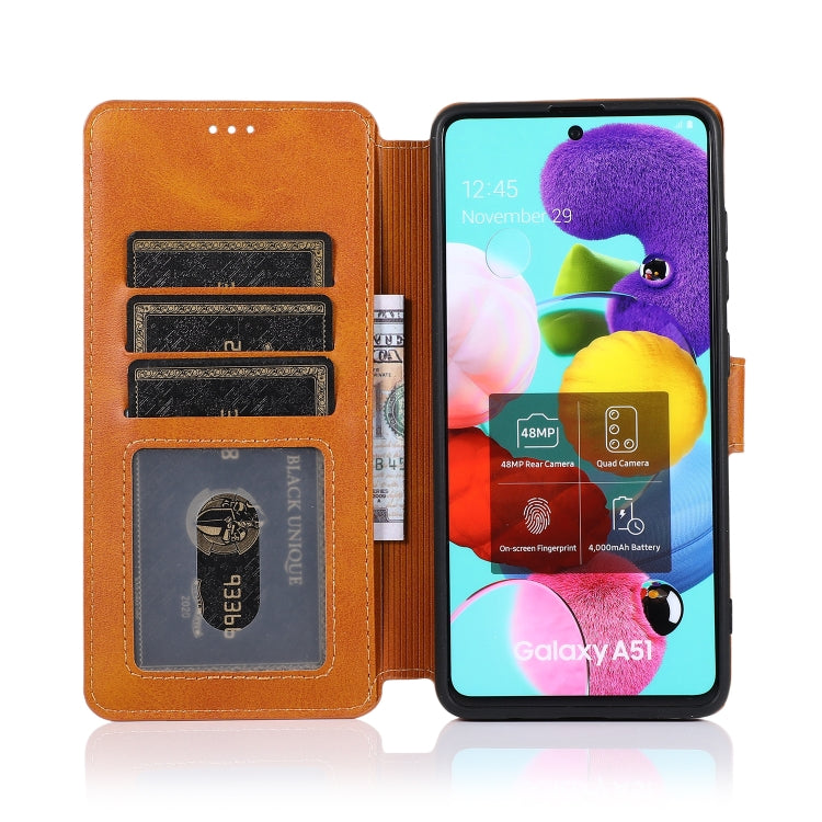 For Samsung Galaxy A51 Shockproof PU + TPU Leather Phone Case
