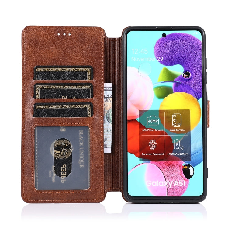 For Samsung Galaxy A51 Shockproof PU + TPU Leather Phone Case