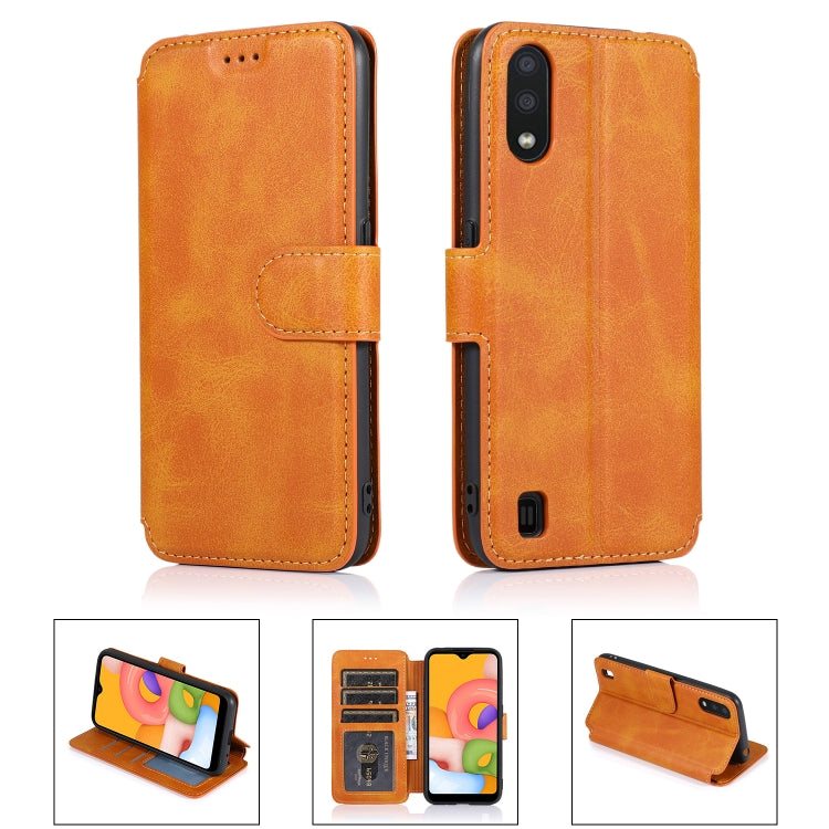 For Samsung Galaxy A01 Shockproof PU + TPU Leather Phone Case