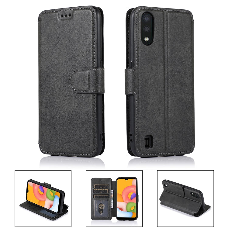 For Samsung Galaxy A01 Shockproof PU + TPU Leather Phone Case