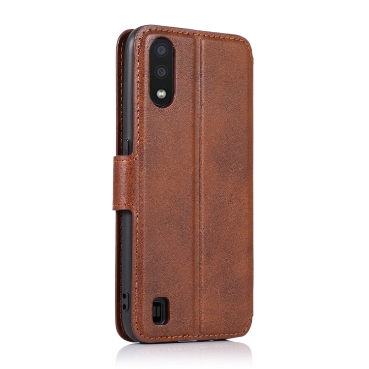 For Samsung Galaxy A01 Shockproof PU + TPU Leather Phone Case