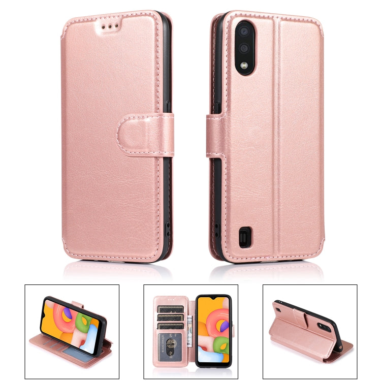 For Samsung Galaxy A01 Shockproof PU + TPU Leather Phone Case