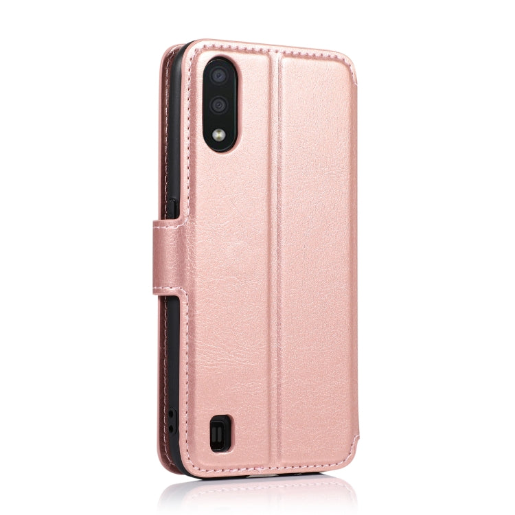 For Samsung Galaxy A01 Shockproof PU + TPU Leather Phone Case