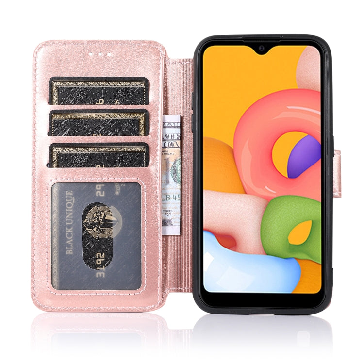 For Samsung Galaxy A01 Shockproof PU + TPU Leather Phone Case