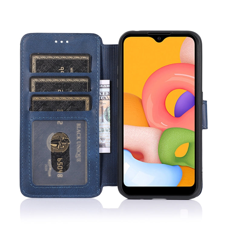 For Samsung Galaxy A01 Shockproof PU + TPU Leather Phone Case