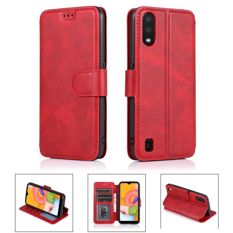 For Samsung Galaxy A01 Shockproof PU + TPU Leather Phone Case