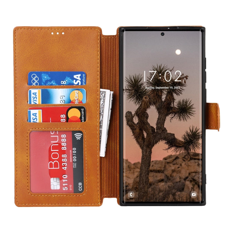 For Samsung Galaxy S22 Ultra 5G Shockproof PU + TPU Leather Phone Case