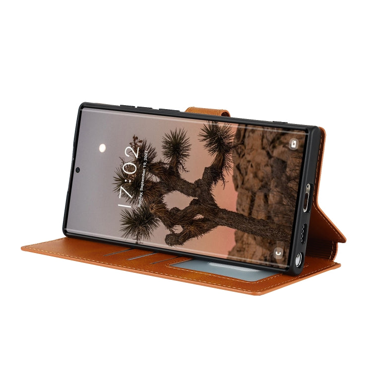 For Samsung Galaxy S22 Ultra 5G Shockproof PU + TPU Leather Phone Case