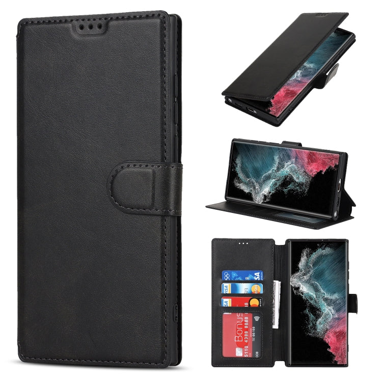 For Samsung Galaxy S22 Ultra 5G Shockproof PU + TPU Leather Phone Case