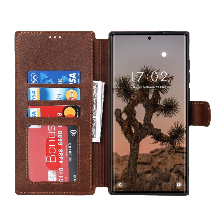 For Samsung Galaxy S22 Ultra 5G Shockproof PU + TPU Leather Phone Case