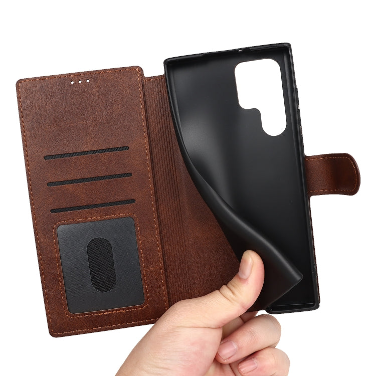 For Samsung Galaxy S22 Ultra 5G Shockproof PU + TPU Leather Phone Case