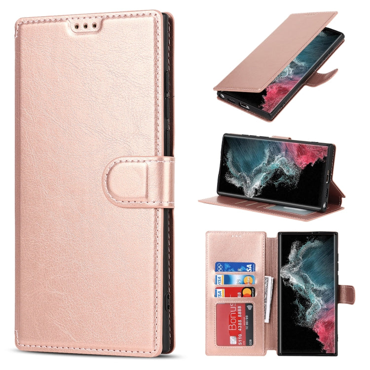 For Samsung Galaxy S22 Ultra 5G Shockproof PU + TPU Leather Phone Case